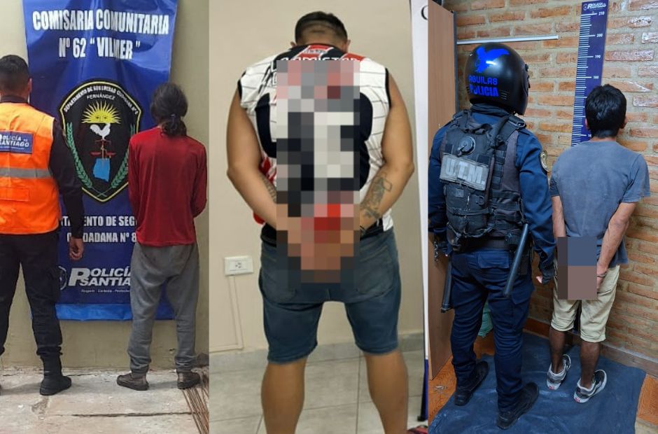 Tres detenidos en intensos operativos policiales en Santiago y La Banda