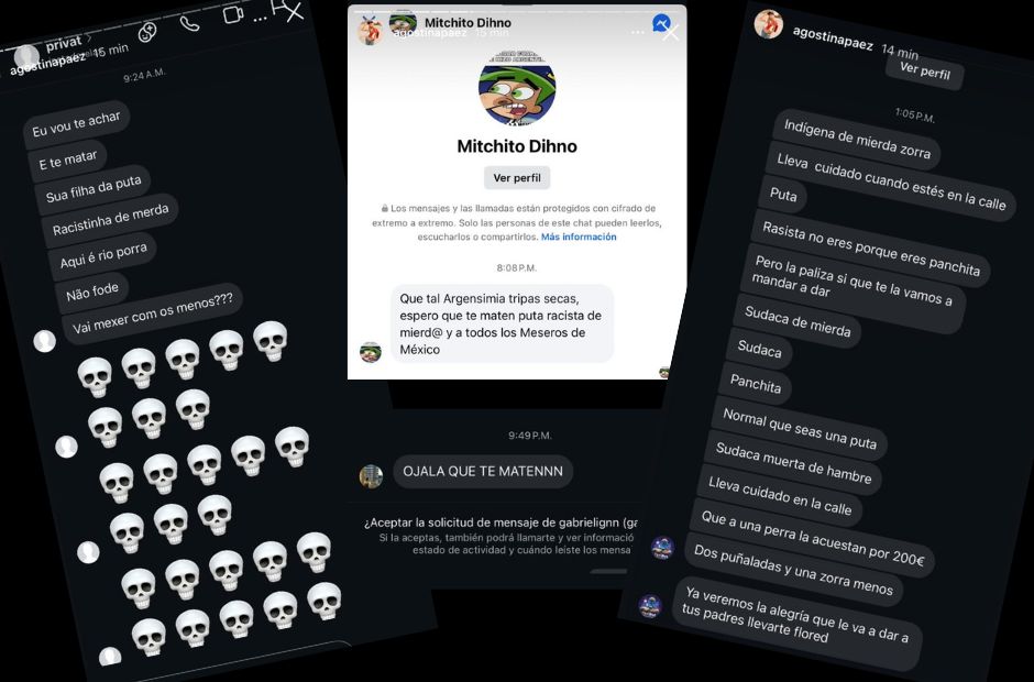 Agostina Paez denuncia ola de amenazas de muerte y racismo: “Ojalá te maten”
