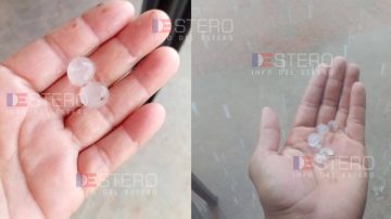 Fuerte tormenta con granizo en Taco Pozo