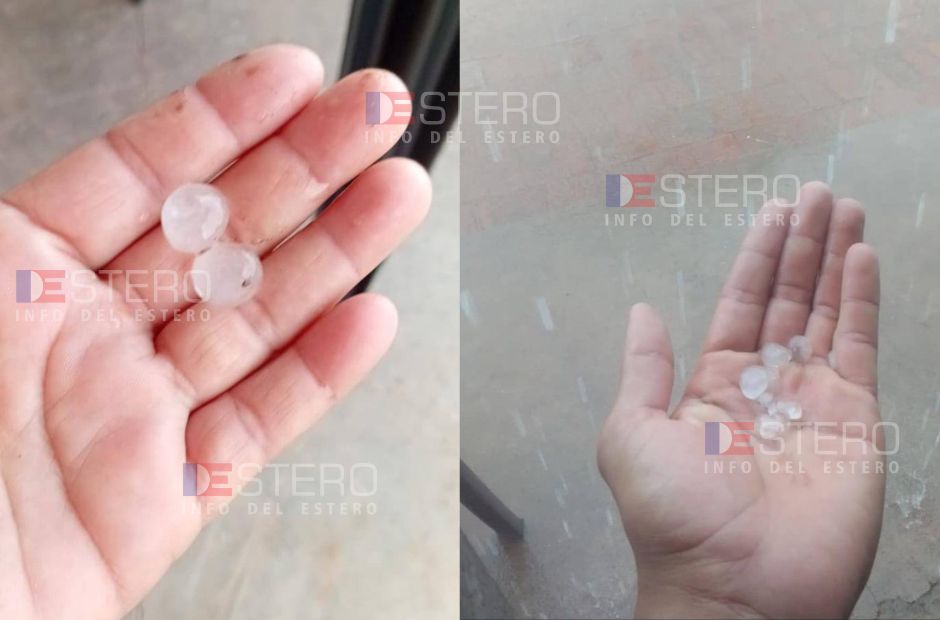 Fuerte tormenta con granizo en Taco Pozo