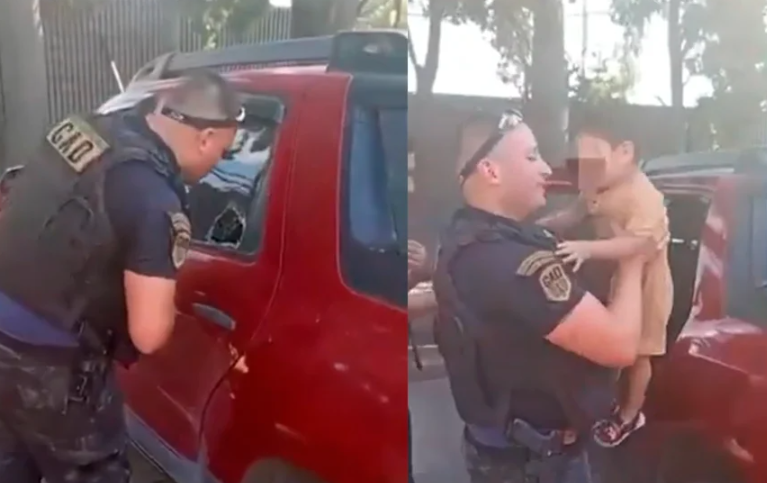 Rescatan a un nene de dos años que estaba encerrado en el auto: sus abuelos lo dejaron para ir a hacer compras