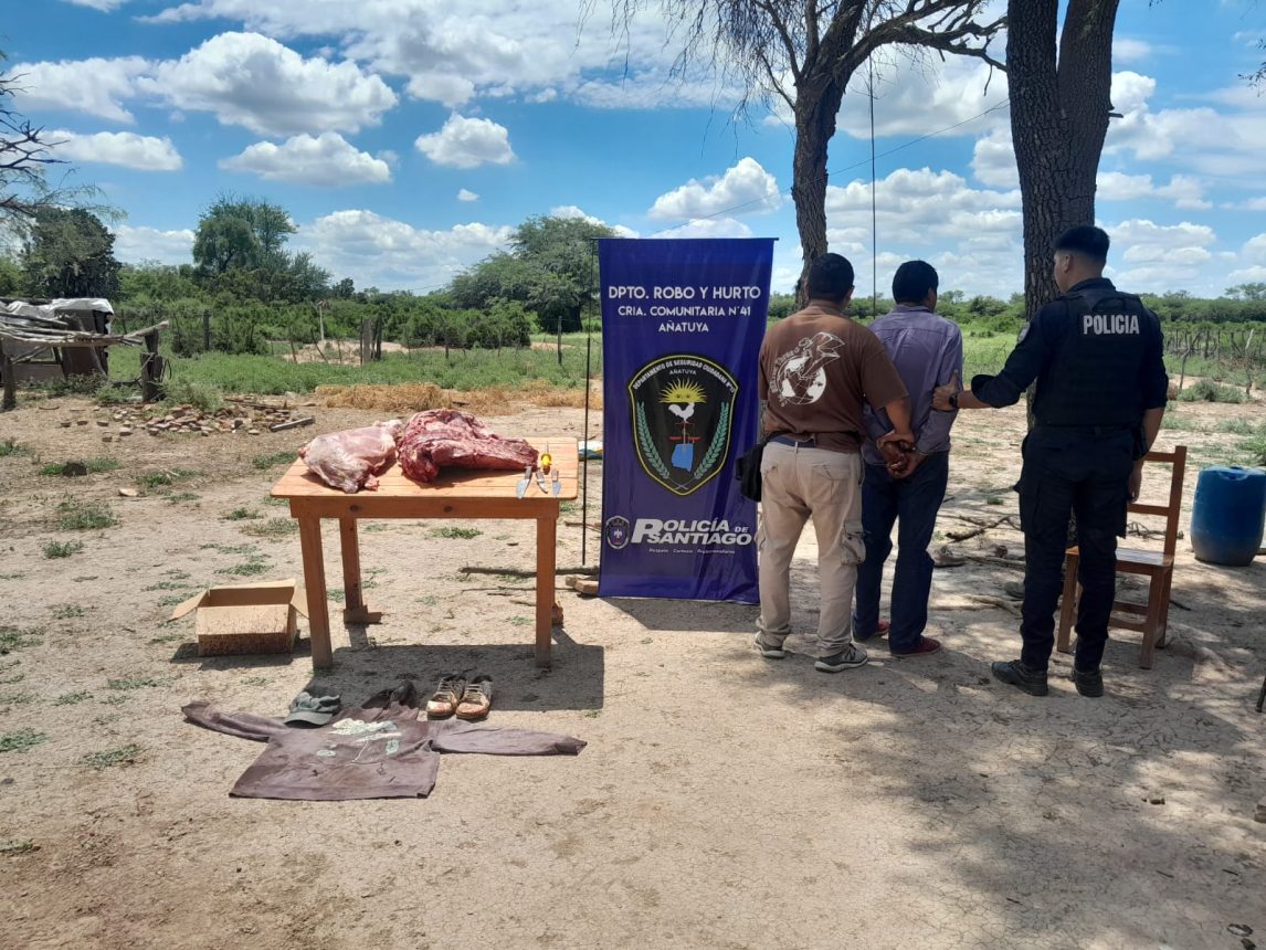 Operativo contra el abigeato en Suncho Pozo: recuperan carne vacuna y detienen a un sospechoso