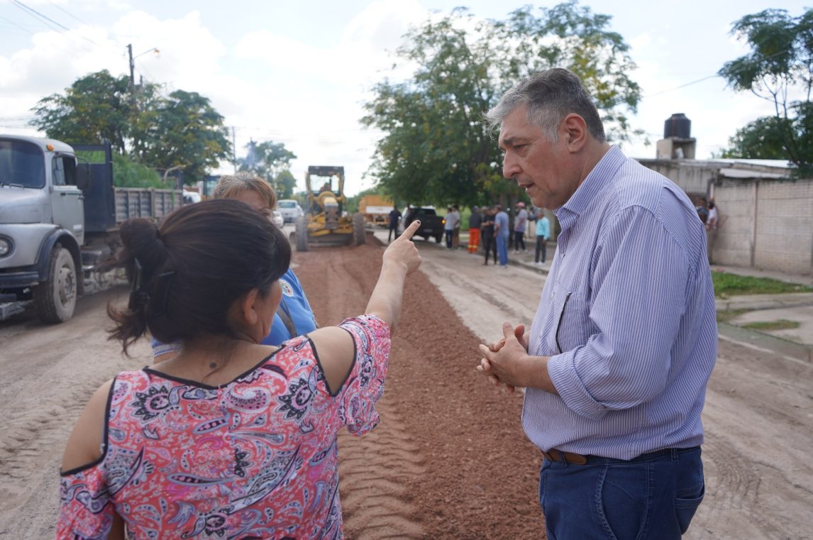 Nediani supervisó obras de mejoramiento integral en el barrio Paraíso