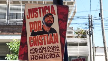 Tribunales: familiares de Cristian Flores se manifestaron contra la excarcelación de Toloza, el policía imputado