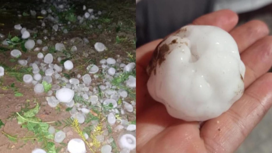 Fuerte caída de granizo sorprendió a vecinos de Chau Pozo y Villa Jiménez