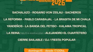 Palos Borrachos vivirá su Carnaval 2026 con una grilla de lujo