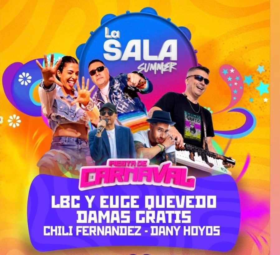 Eugenia Quevedo, Damas Gratis y una noche a pura fiesta en el Carnaval de Sala Summer