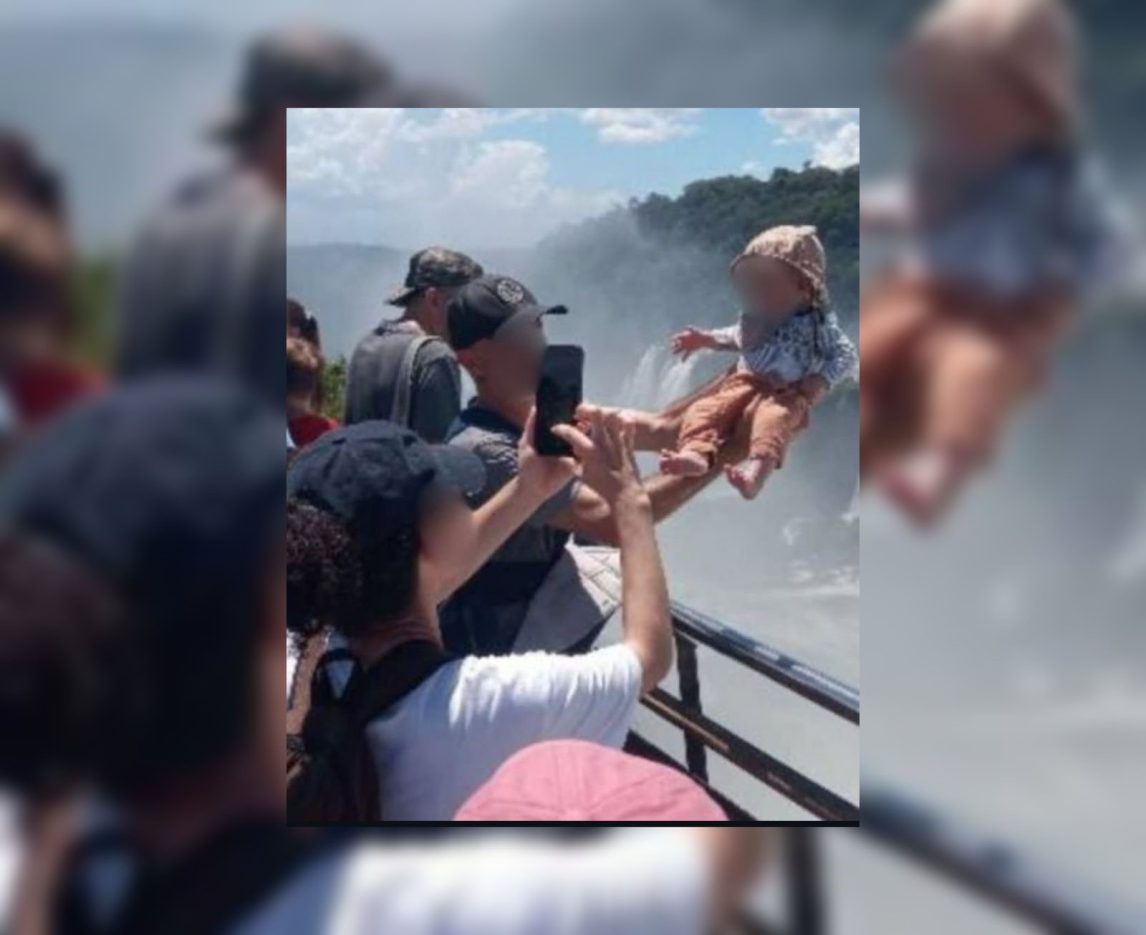 Indignación por una escena de riesgo con un bebé en Cataratas del Iguazú