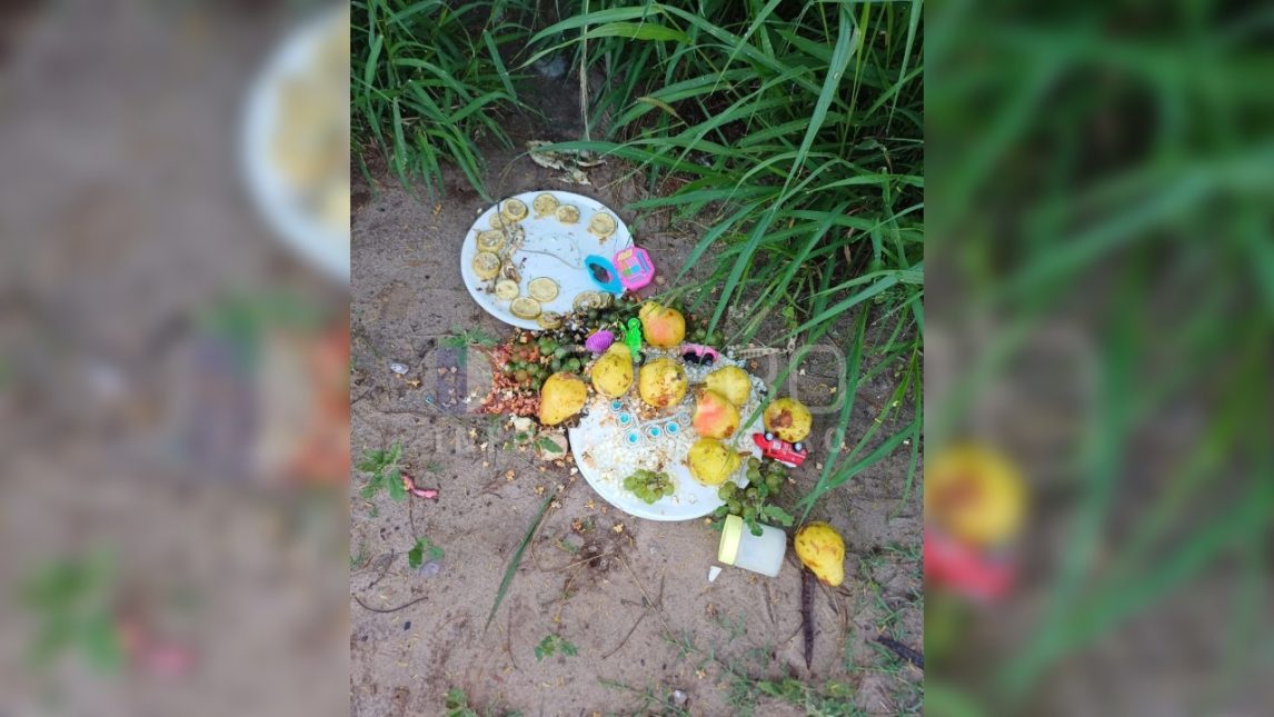 FOTOS. Nuevo hallazgo de ofrenda umbanda en la Costanera Norte durante la madrugada
