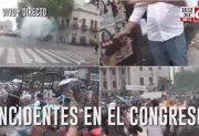 Recrudecen los incidentes afuera del Congreso: manifestantes tiran piedras y la policía devuelve con balas de goma
