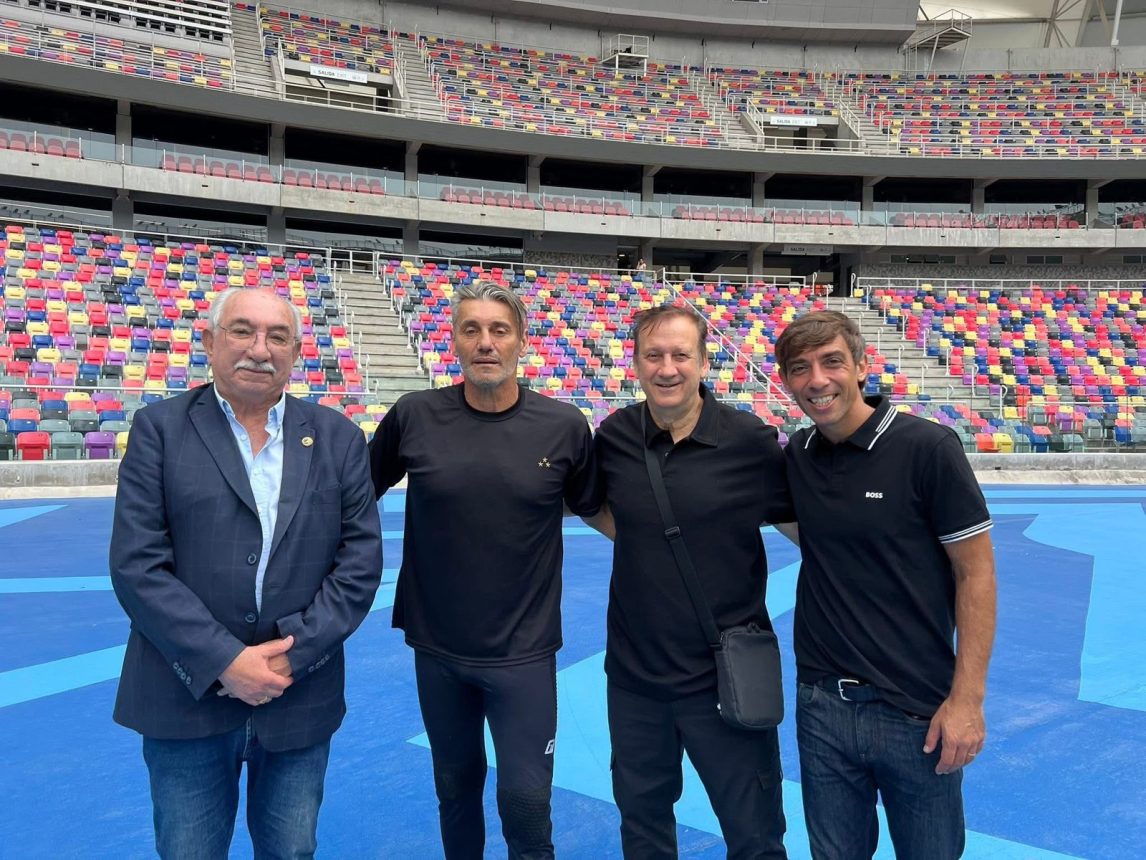 Visita de lujo en Santiago: Goycochea recorrió el Estadio Único Madre de Ciudades