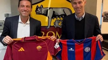 Moretti sorprendió con una visita a la Roma en plena interna azulgrana