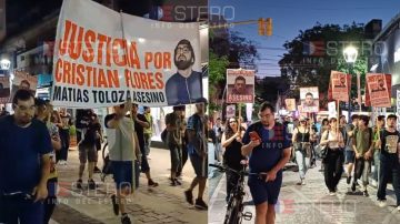 Amigos y familiares marcharon por Cristian Flores, luego de la polémica liberación del policía que lo atropelló