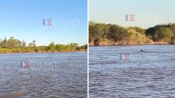 Peligro en Los Quiroga: pescadores que arriesgan su vida en un río muy crecido
