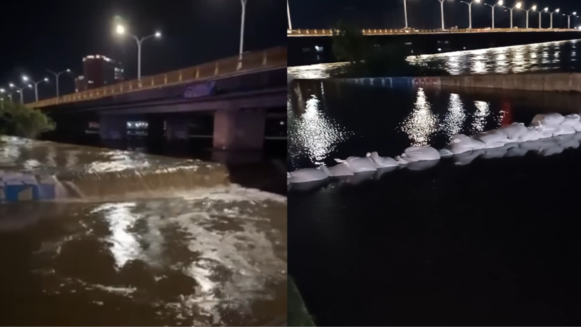 Impactante: el río Dulce desbordó sobre la costanera e inundó el paso bajo autopista
