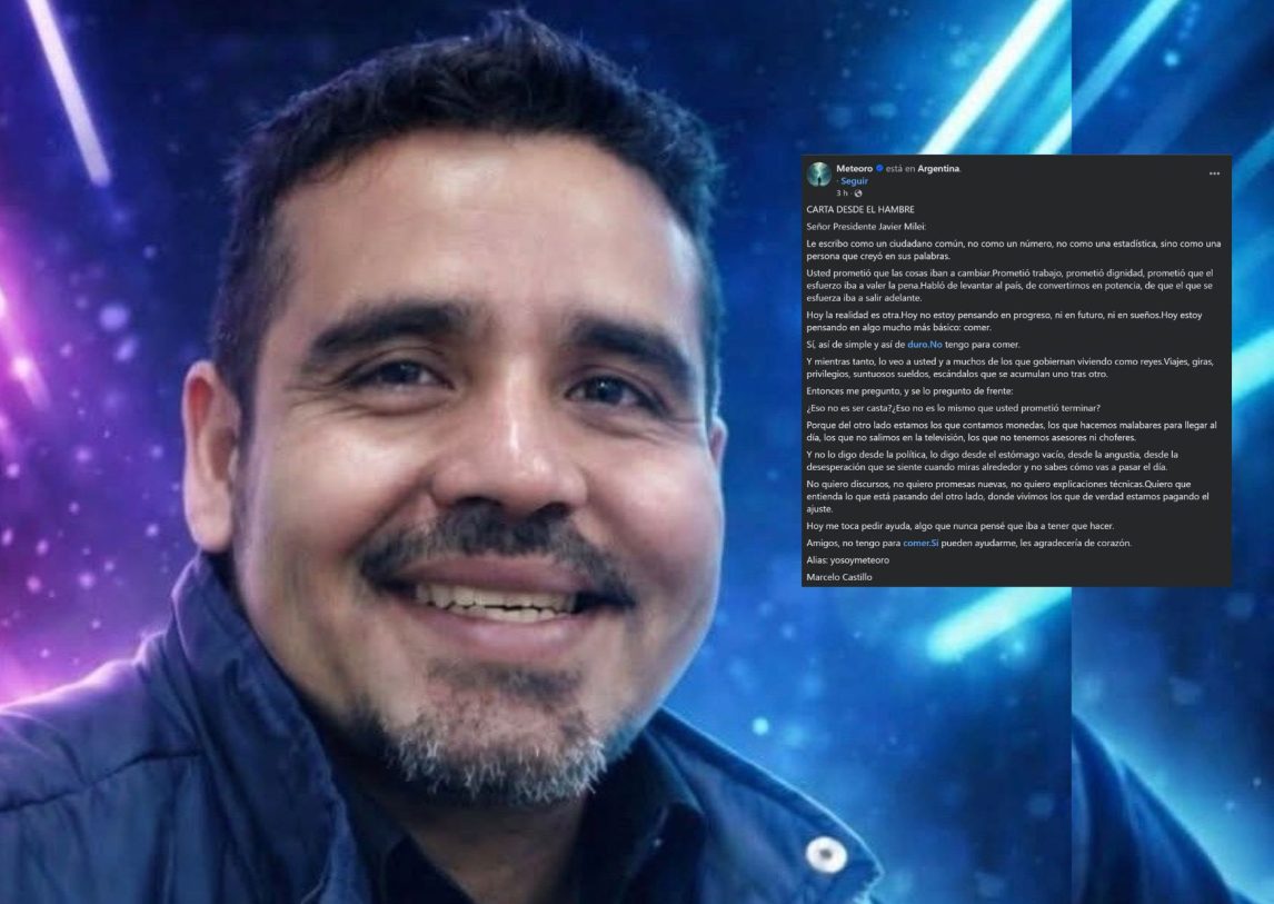 La carta de Meteoro al presidente: lo militó en redes, lo votó y hoy le escribe diciendole que no tiene para comer