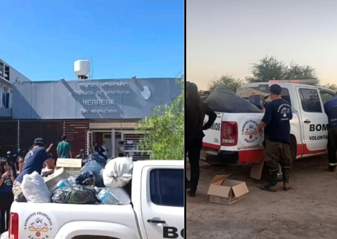 Bomberos de Añatuya cruzaron rutas y caminos para ayudar a familias de Salavina