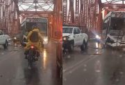 Terrible choque en cadena en el Puente Carretero provocó más caos en medio de la tormenta
