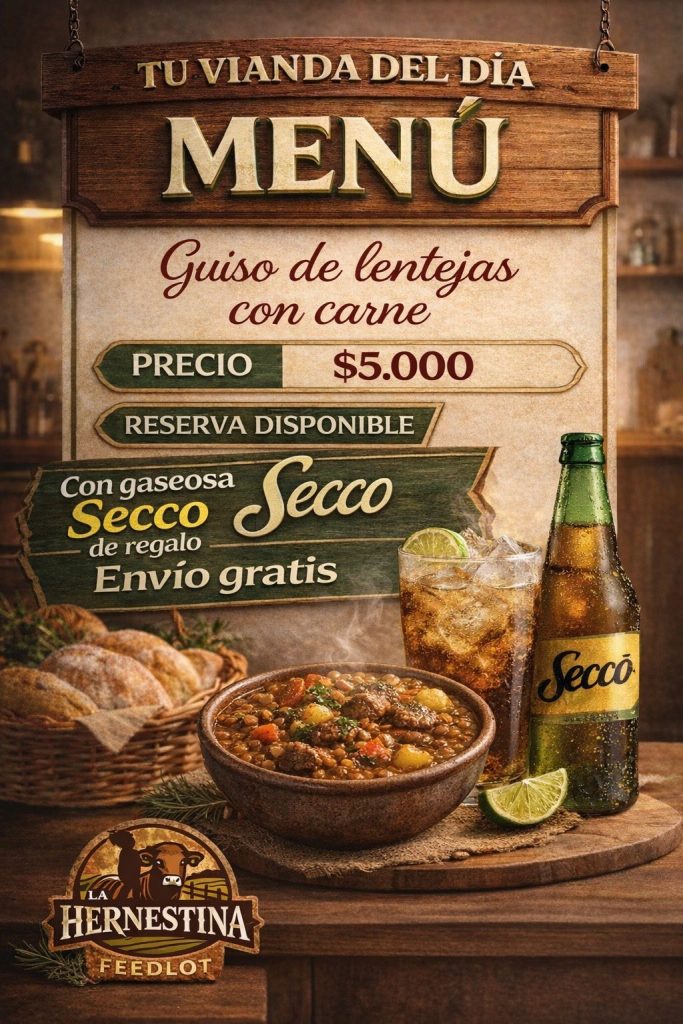 ¿Qué comemos hoy? La Hernestina suma viandas diarias con menús caseros, bebida de regalo y envío gratis