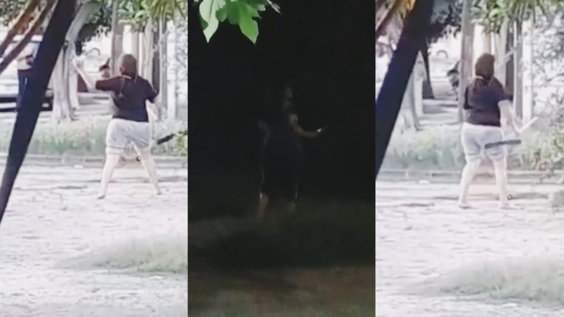 Denuncian que una mujer amenaza a vecinos con cuchillos y arroja piedras: temen una tragedia