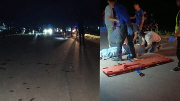 Menor de 15 años no vio a un hombre que caminaba por la banquina, lo chocó y ambos están graves