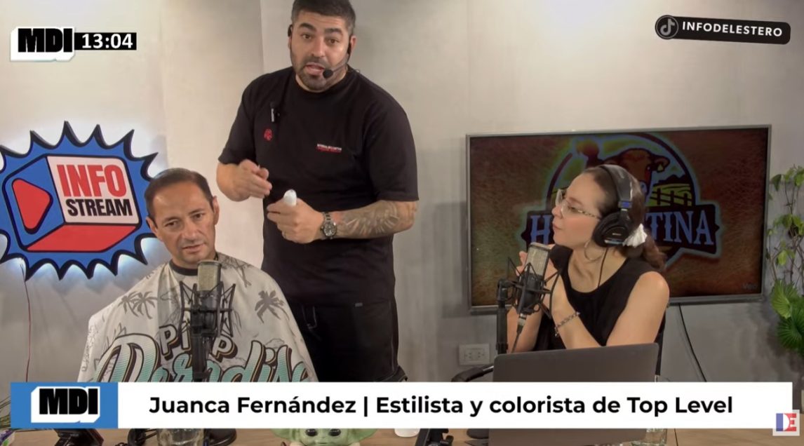 Llegó el estilo al estudio: Juanca Fernandez visitó La Mañana de Info y le cortó el pelo a Leonel