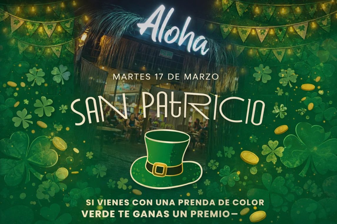 Pintas baratas, 2×1 y fiesta total: Aloha enciende San Patricio con una noche que promete explotar en La Banda