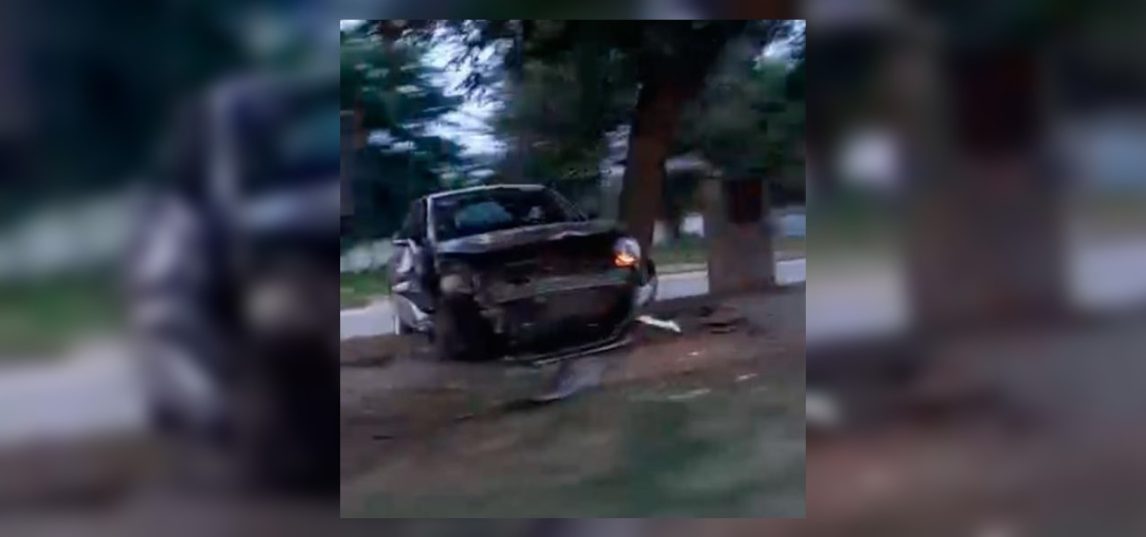 Un auto se subió a la platabanda y terminó contra un árbol en avenida Belgrano