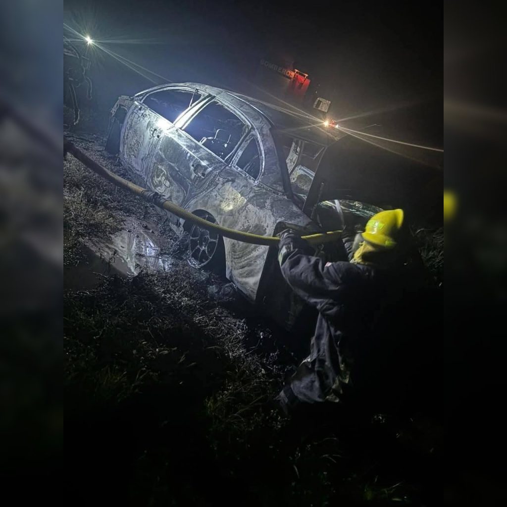 Ruta 34: un auto se prendió fuego luego de un accidente