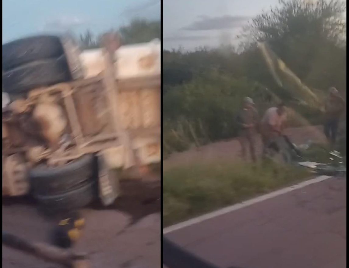 Grave accidente: un camión volcó en la Ruta Nacional 89