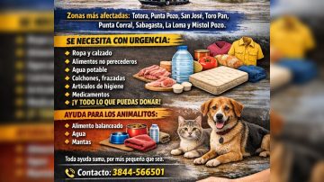 Solicitan ayuda urgente para familias afectadas por la crecida del río