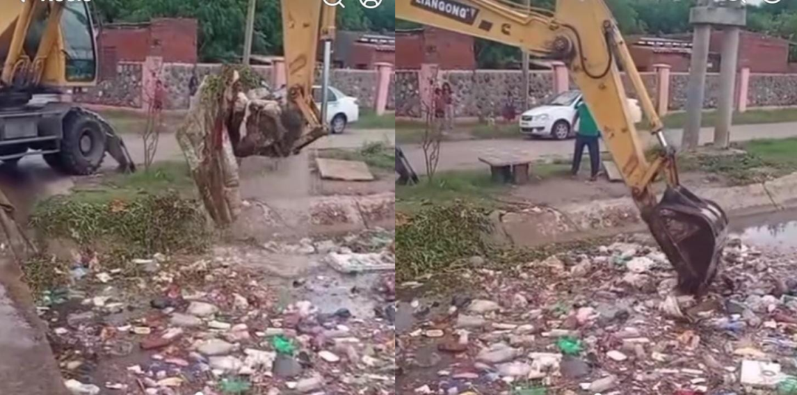 Contundentes imágenes de la basura acumulada en los desagües en el B° La Católica