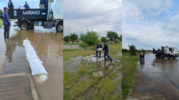 La Municipalidad refuerza defensas en la Costanera Maradona ante la crecida histórica del río Dulce