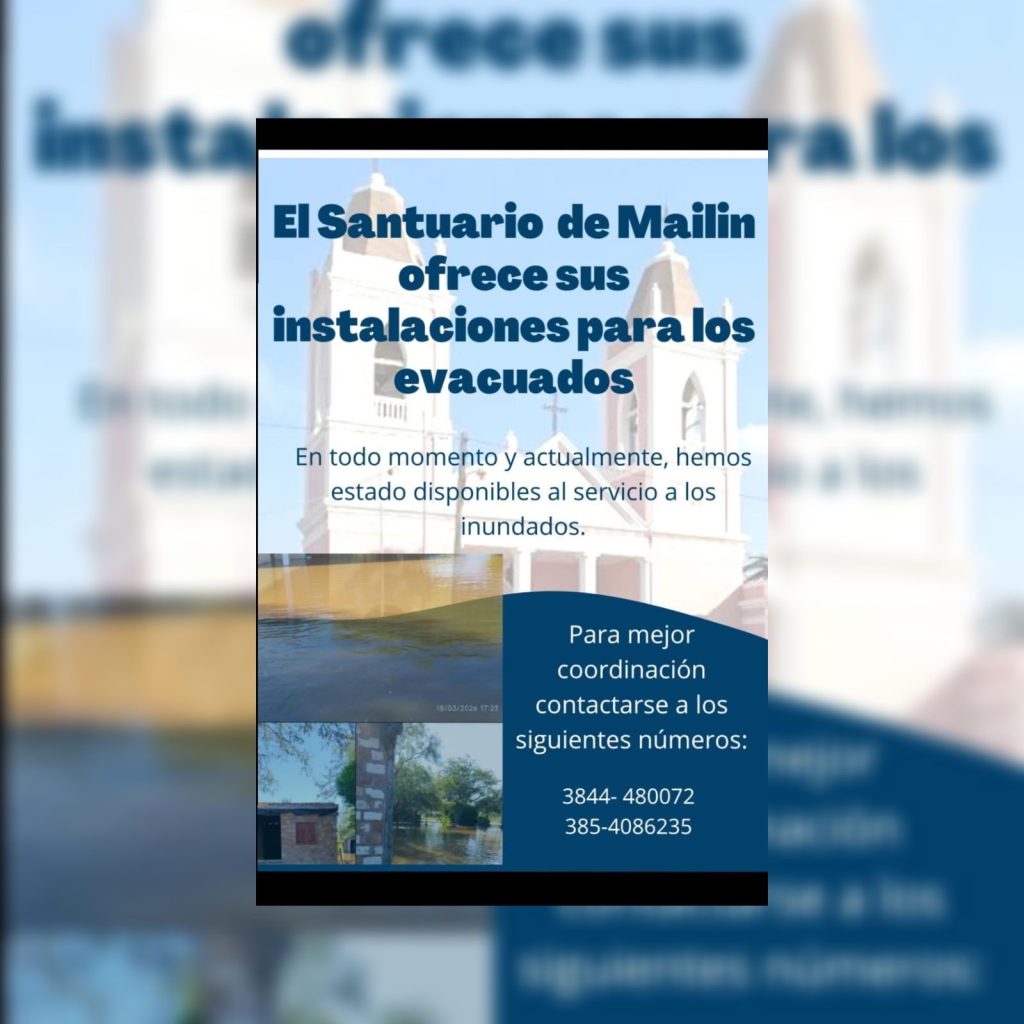 El Santuario de Mailín abre sus puertas a evacuados por las inundaciones