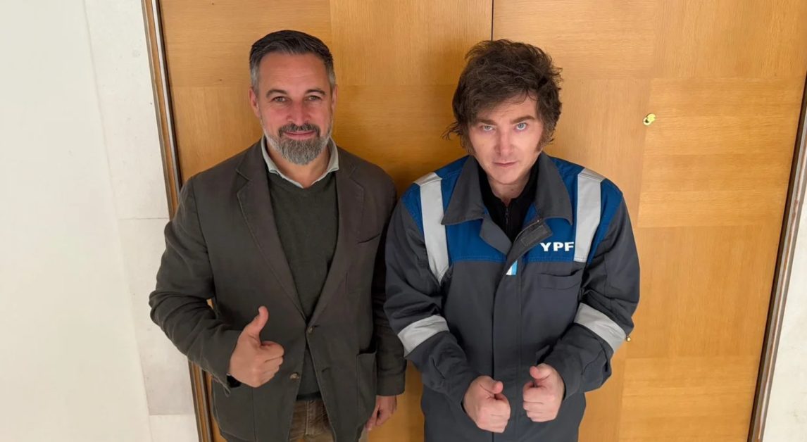 Javier Milei se reunió con Santiago Abascal y Jesús Huerta De Soto durante su gira en Madrid