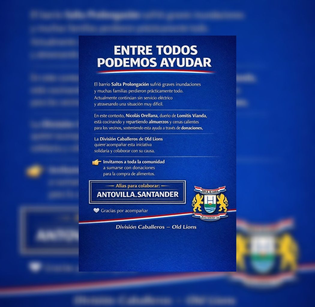 La División Caballeros de Old Lions se suma a la ayuda para vecinos damnificados