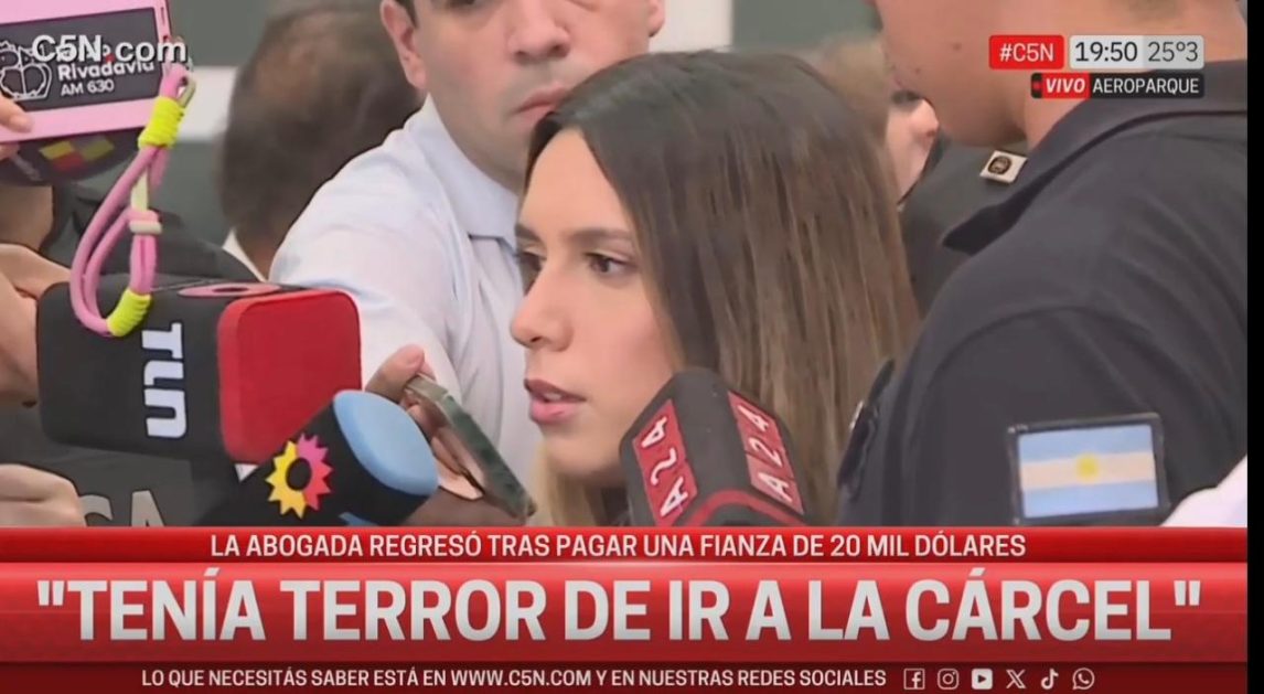 Agostina Páez ya se encuentra en el país tras pagar una fianza millonaria en Brasil