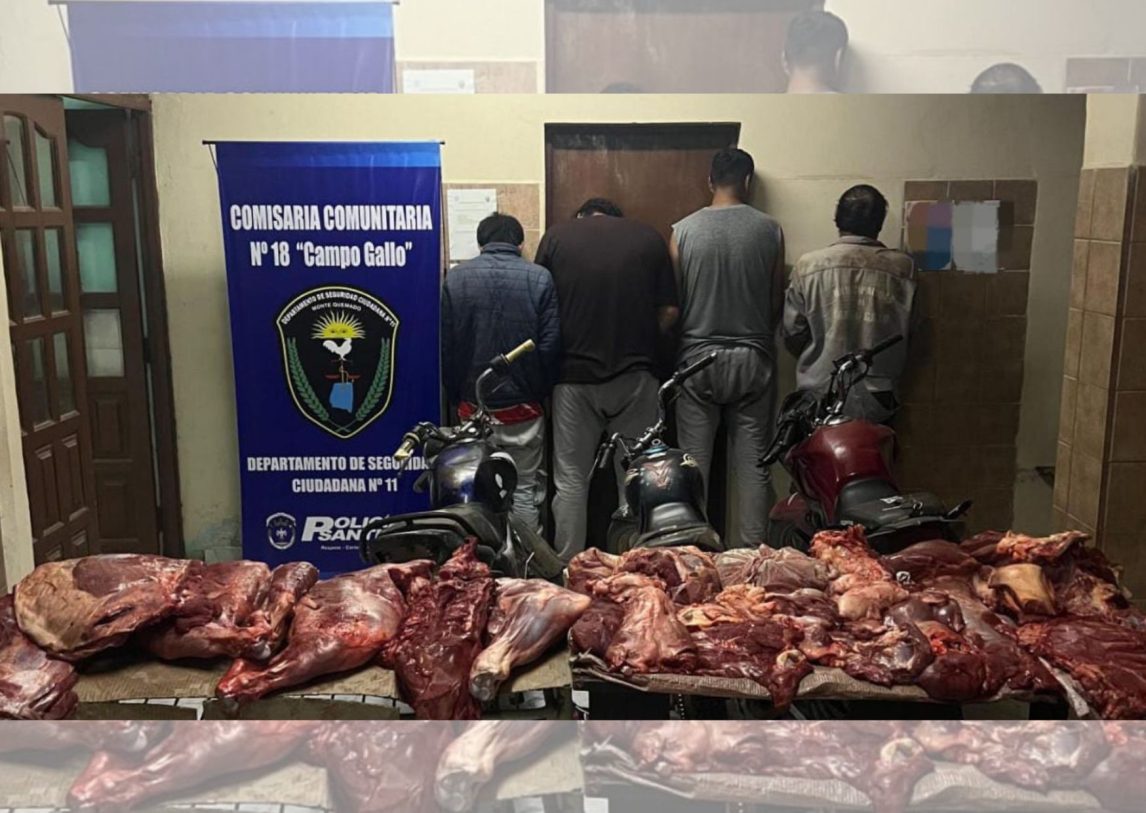 Abigeato en Campo Gallo: secuestran más de 90 kilos de carne y detienen a cuatro personas
