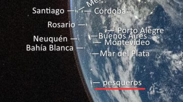 Fotos de la misión Artemis revelan la masiva flota china al borde del Mar Argentino