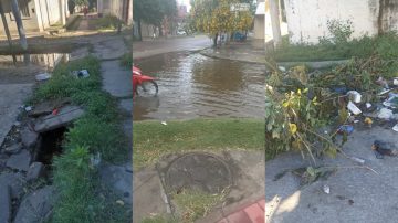 Vecinos del barrio Sargento Cabral denuncian abandono, calles destrozadas y llenas de agua por caños rotos