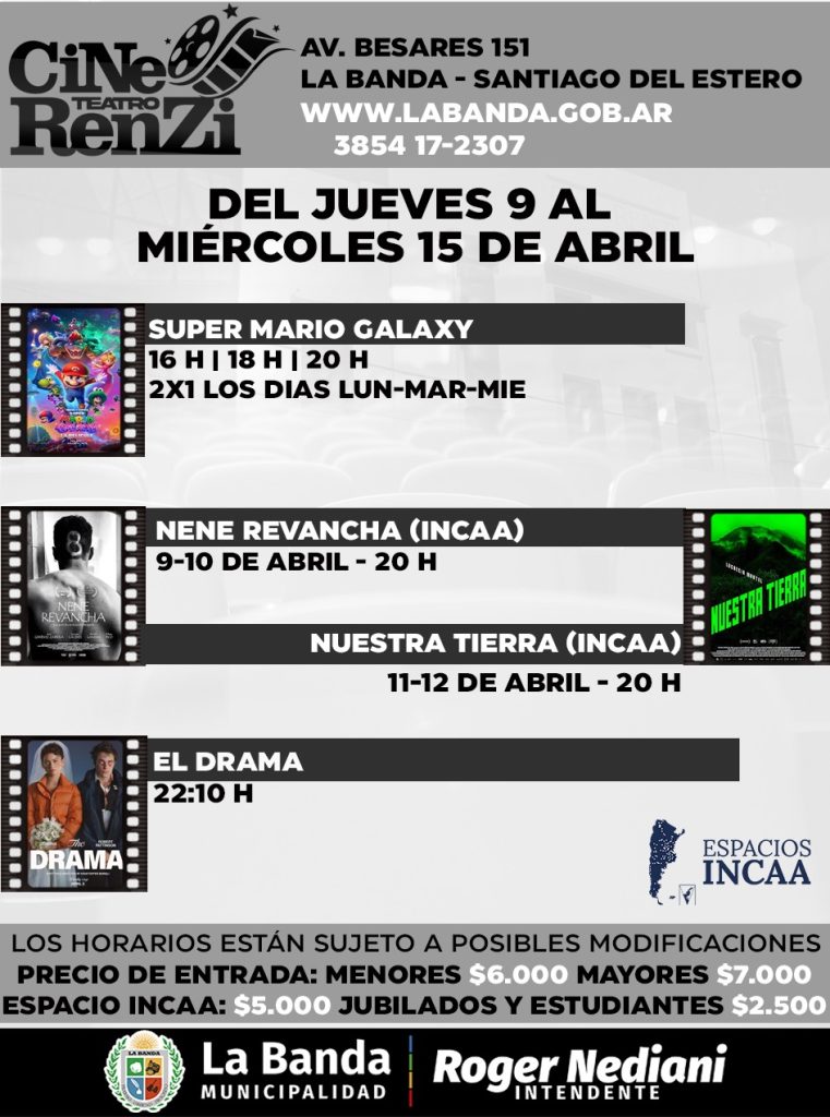 El Cine Teatro Renzi renueva su cartelera con destacadas propuestas cinematográficas