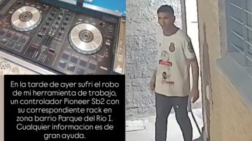 Filman a un delincuente que se robó un valioso equipo de música en el barrio Parque del Río I