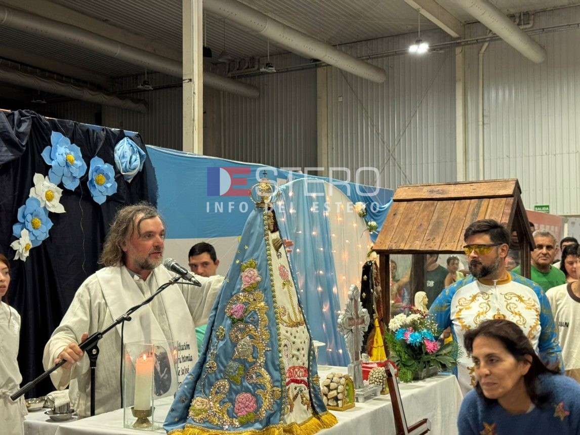 Emotivo recibimiento en el Nodo: el padre Pepe y los peregrinos llegaron con la imagen de la Virgen