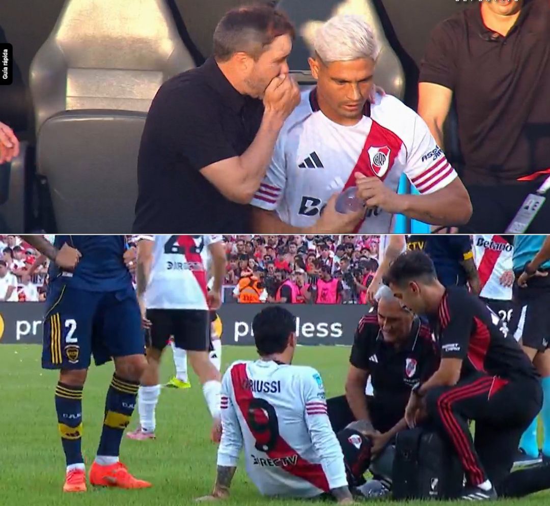 Preocupación en River: Driussi salió lesionado en pleno Superclásico