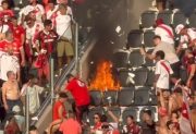 Incendio en el Monumental tras el recibimiento de River en el Superclásico