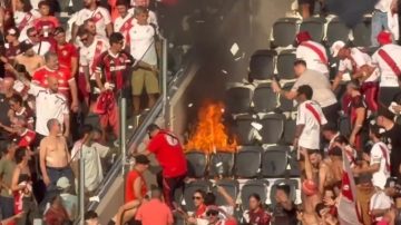Incendio en el Monumental tras el recibimiento de River en el Superclásico