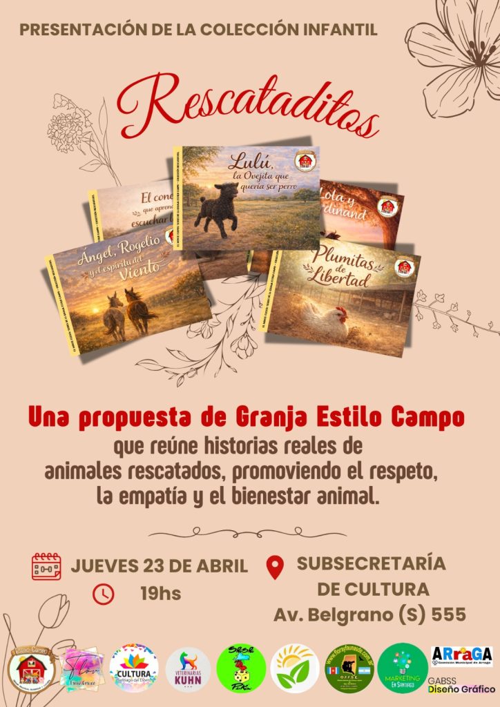 Presentan la colección de cuentos infantiles sobre los animales rescatados por la Granja Estilo Campo