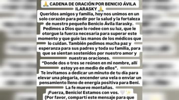 Piden cadena de oración por Benicio, un bebé de 3 meses que lucha contra un delicado problema de salud