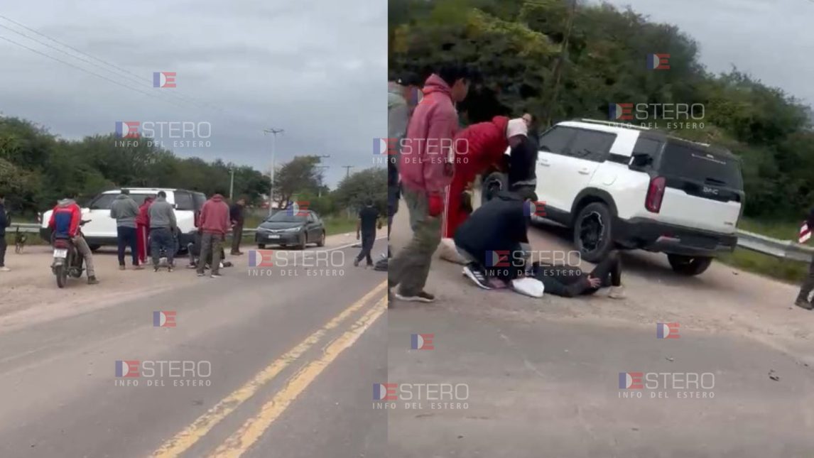 Fuerte accidente sobre Ruta 9: un motociclista resultó herido tras chocar con una camioneta
