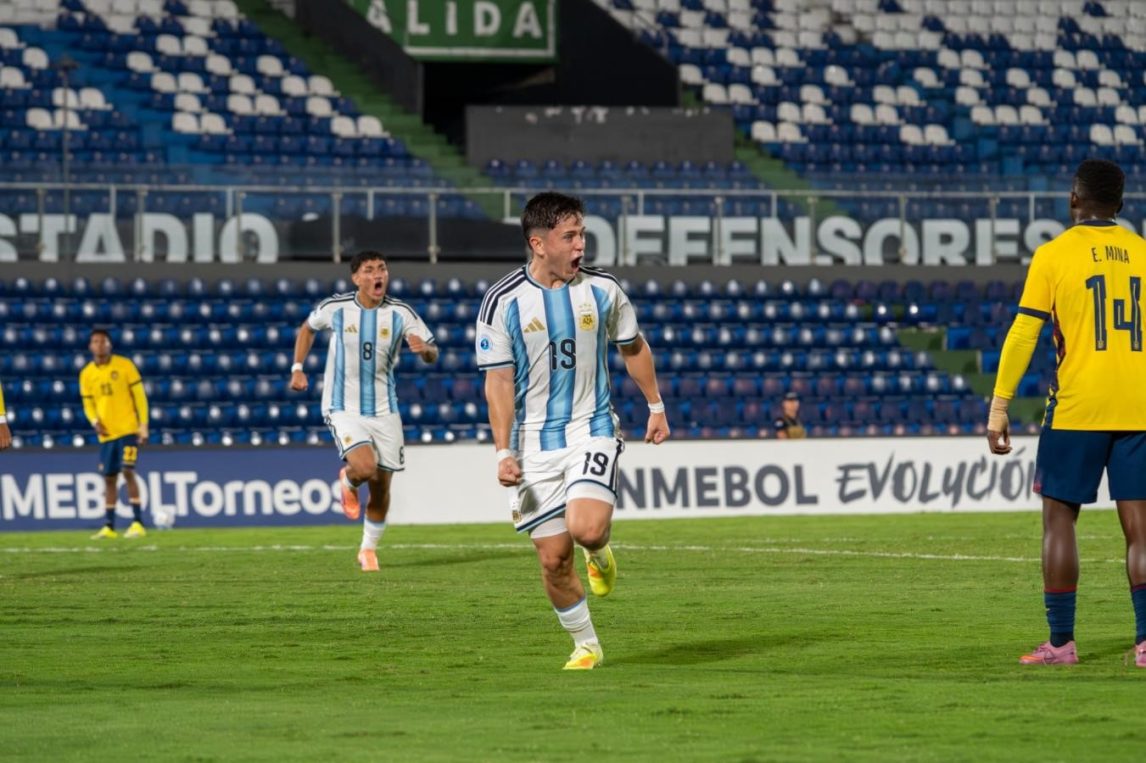 Argentina Sub 17 le ganó a Ecuador y es finalista del Sudamericano